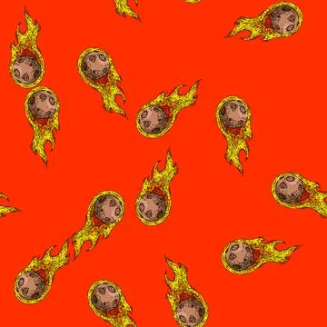 Pattern comet meteor sketch hand drawn Illustrazione stock
