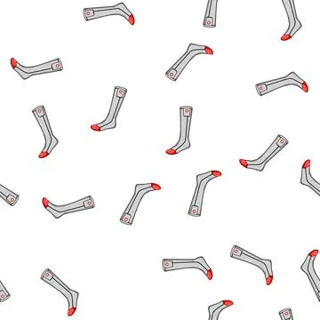 Pattern comfort socks heated cartoon vector Stock Illustration