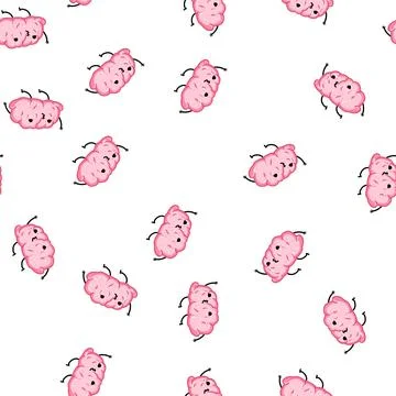 Pattern comic brain character cartoon vector 스톡 일러스트