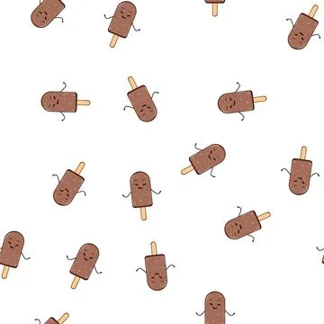 Pattern comic ice cream character cartoon vector 库存插图