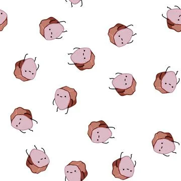 Pattern comic meat character cartoon vector Stock Illustration