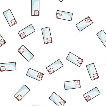 Pattern communication phone box cartoon vector Stock Illustration