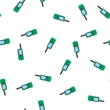 Pattern communication satellite phone cartoon vector Illustrazione stock