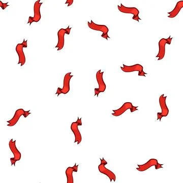 Pattern community red ribbon retro cartoon vector Stock Illustration