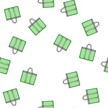 Pattern compact fabric grocery bag cartoon vector Stock Illustration