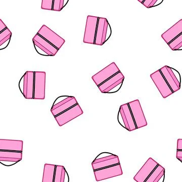 Pattern compact makeup bag cartoon vector 库存插图