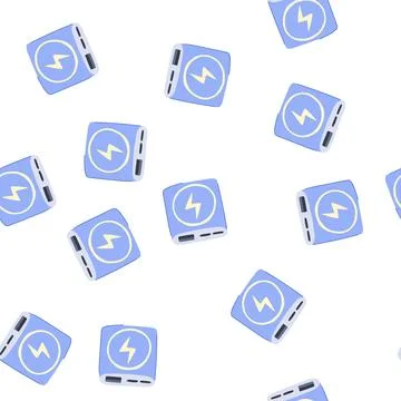 Pattern compact power bank wireless cartoon vector Stock Illustration