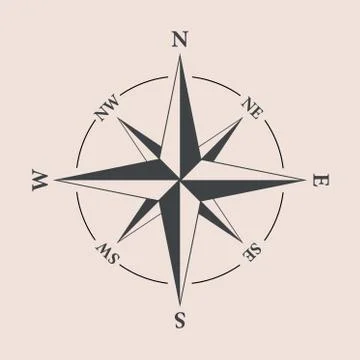 Pattern with compas and roses of winds for your design Stock Illustration