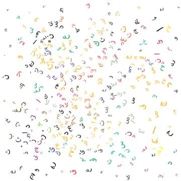 Pattern Composed from Arabic Letters with color-Vector Illustration イラスト素材