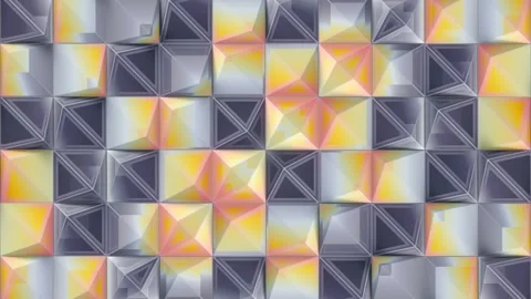 Pattern composed of a grid of colorful shapes. 3d rendering loop animation Stock Footage 280379344
