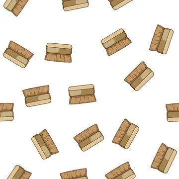 Pattern compostable coconut fiber dish scrubber cartoon vector Stockillustratie