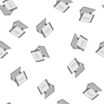 Pattern computer laptop stand cartoon vector Illustrazione stock