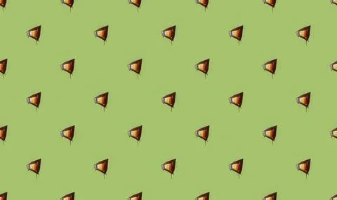 Pattern of computer mouse icons on green background Stock Illustration