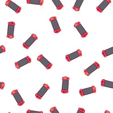 Pattern computer portable gaming device cartoon vector Stock-Illustration