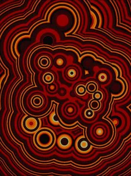 A pattern of concentric widening circles. Abstract wave background. 3d render Illustrazione stock