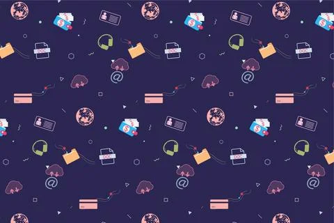 Pattern concept about storage and data storage in blue tones background Stock Illustration