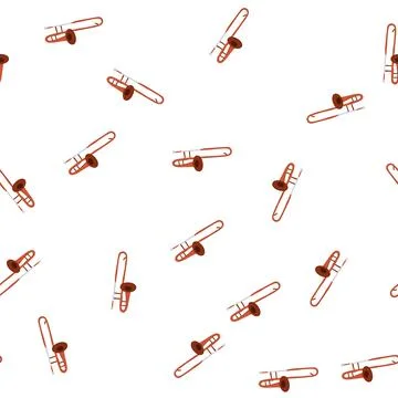 Pattern concert trombone cartoon vector Stock Illustration