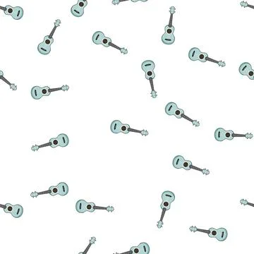 Pattern concert ukulele cartoon vector Stock Illustration