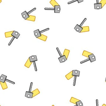Pattern concierge door key hotel cartoon vector Stock Illustration
