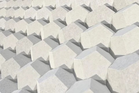 Pattern of concrete hexagonal elements Stock Illustration