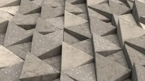 Pattern of concrete triangle prisms Stock Illustration