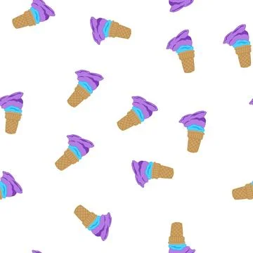 Pattern cone fallen ice cream cartoon vector Stock Illustration