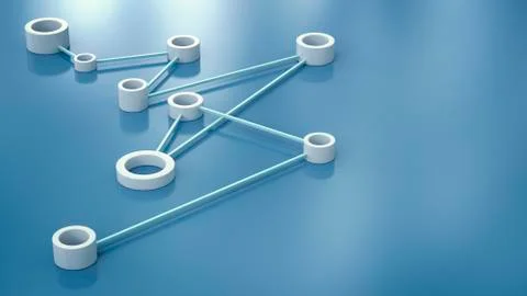 Pattern of connected round shapes, 3D rendering Stock Illustration
