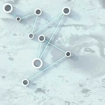 Pattern of connected round shapes, 3D rendering Stock Illustration