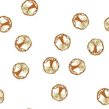 Pattern conservation tree of life cartoon vector Illustrazione stock