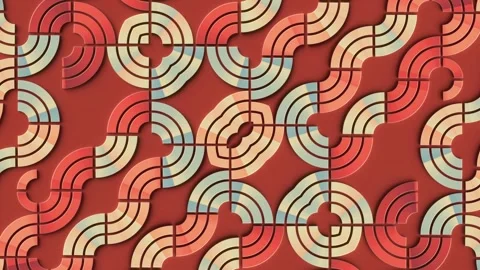 Pattern consisting of intertwining, swirling shapes. 3d rendering loop animation Stock Footage 280379325