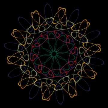 The pattern consists of concentric layers of curving lines . 库存插图