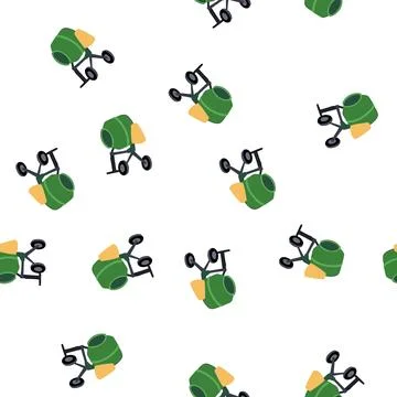 Pattern construction concrete mixer cartoon vector Illustrazione stock