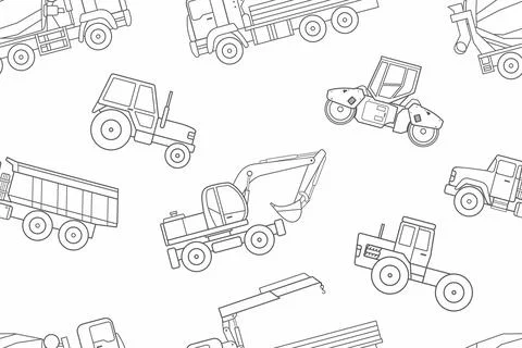 Pattern Construction machines Stock Illustration