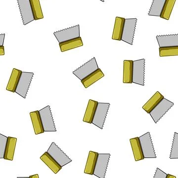 Pattern construction notched trowel cartoon vector Illustrazione stock