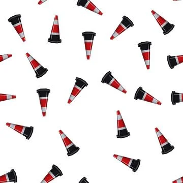 Pattern construction road barrier cartoon vector イラスト素材