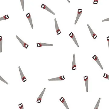 Pattern construction saw hand cartoon vector Stock Illustration