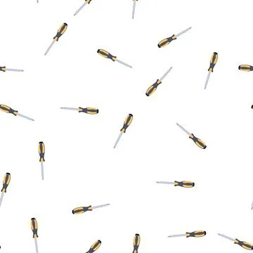 Pattern construction screwdriver cartoon vector Stock Illustration