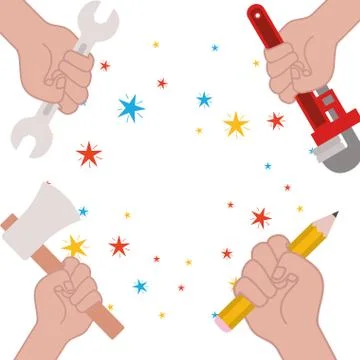 Pattern of construction tools icon Illustrazione stock