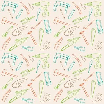 Pattern, construction tools Stock Illustration