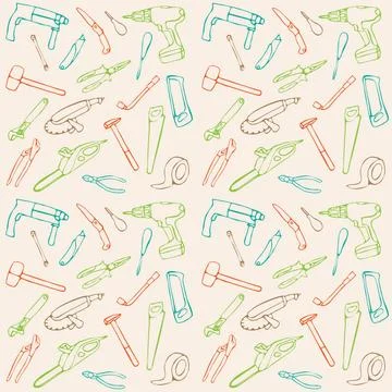 Pattern, construction tools vector seamless pattern, construction tools ba... 스톡 사진