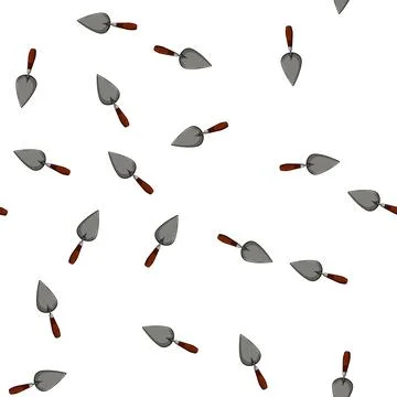 Pattern construction trowel cement cartoon vector Stock Illustration