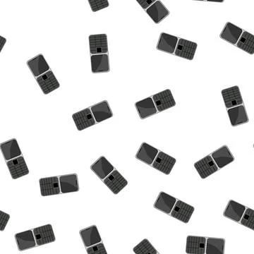 Pattern contact button phone cartoon vector Stock Illustration