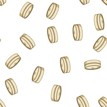 Pattern container bamboo steamer cartoon vector 库存插图