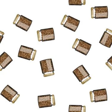Pattern container coffee jar cartoon vector Stock Illustration