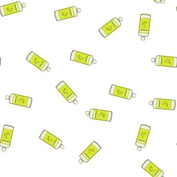 Pattern container contact lens solution cartoon vector Ilustración de archivo
