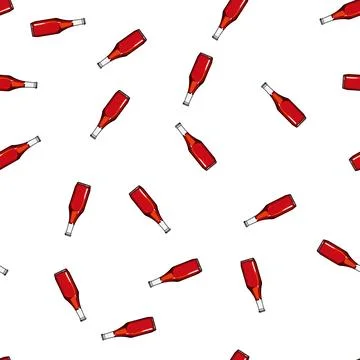 Pattern container glass bottle soda cartoon vector Illustrazione stock