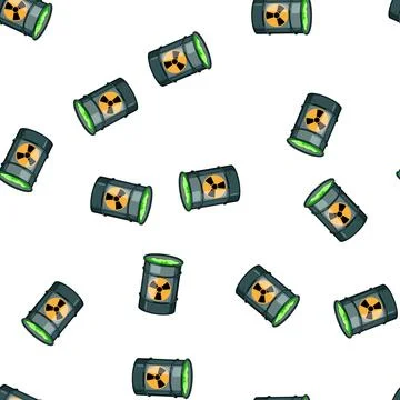 Pattern container hazard chemical waste cartoon vector Illustrazione stock