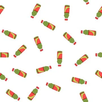 Pattern container juice bottle cartoon vector Stock Illustration