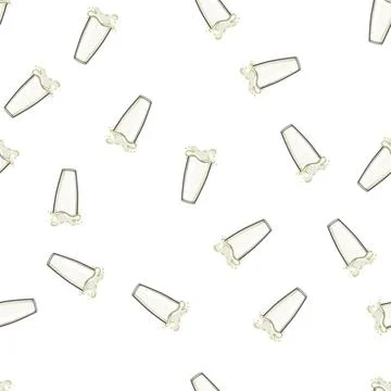 Pattern container milk cup cartoon vector Illustrazione stock