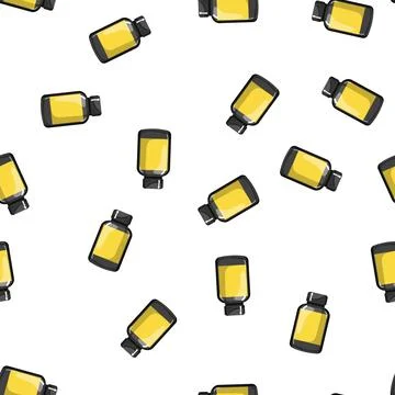 Pattern container vitamin bottle cartoon vector Ilustración de archivo